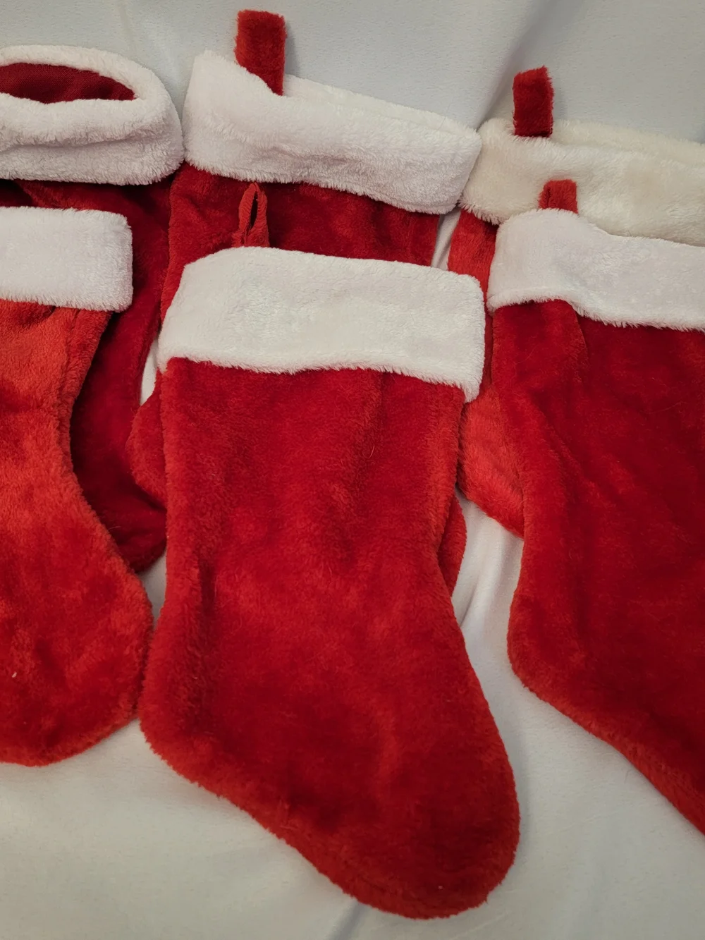 Classic Red and White Christmas Stockings Set - 6